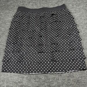Alfani Woman Black‎ White Polka Dot Tiered Ruffle Mini Skirt 16W